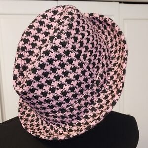 Black And Pink Fedora Houndstooth Size M
